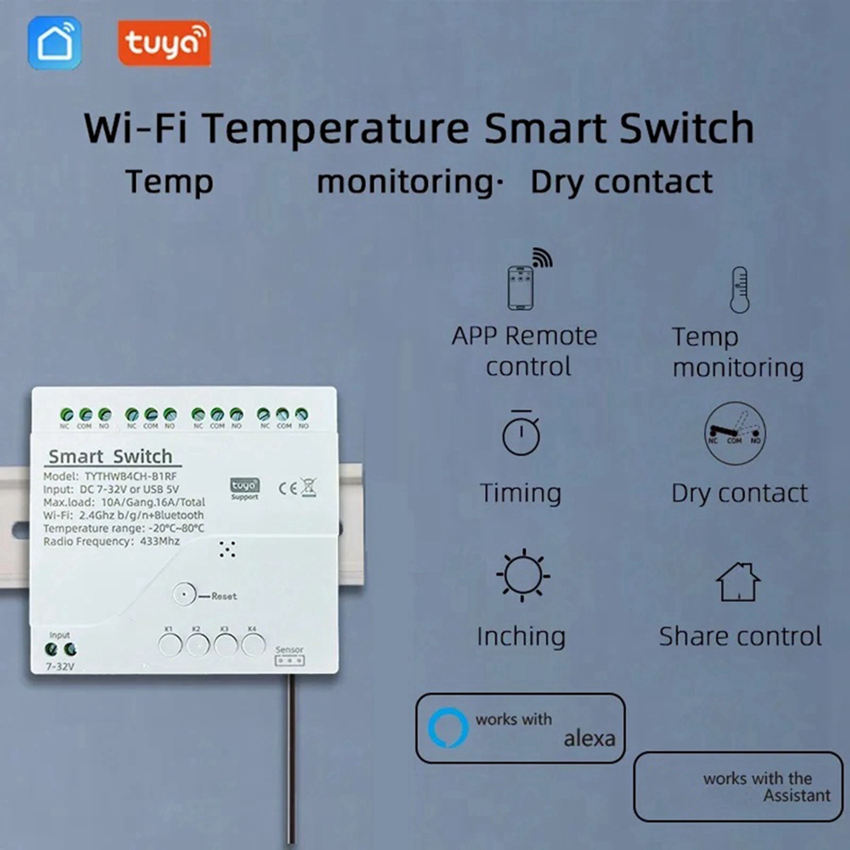 Interruptor Inteligente B44C 2 - Tuya 4 Channel reseña y precio