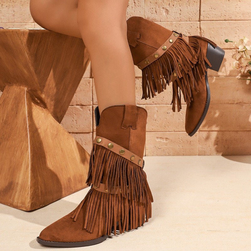 Botines de vaqueros con borlas - Tasmota reseña y precio